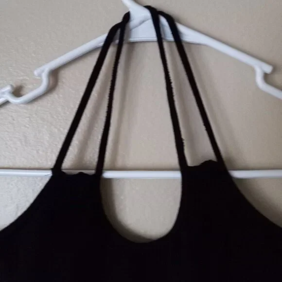 VOICE Backless Black/Pink/White Hibiscus 🌺 Flower Tank with Sequins Women's M - Picture 6 of 9